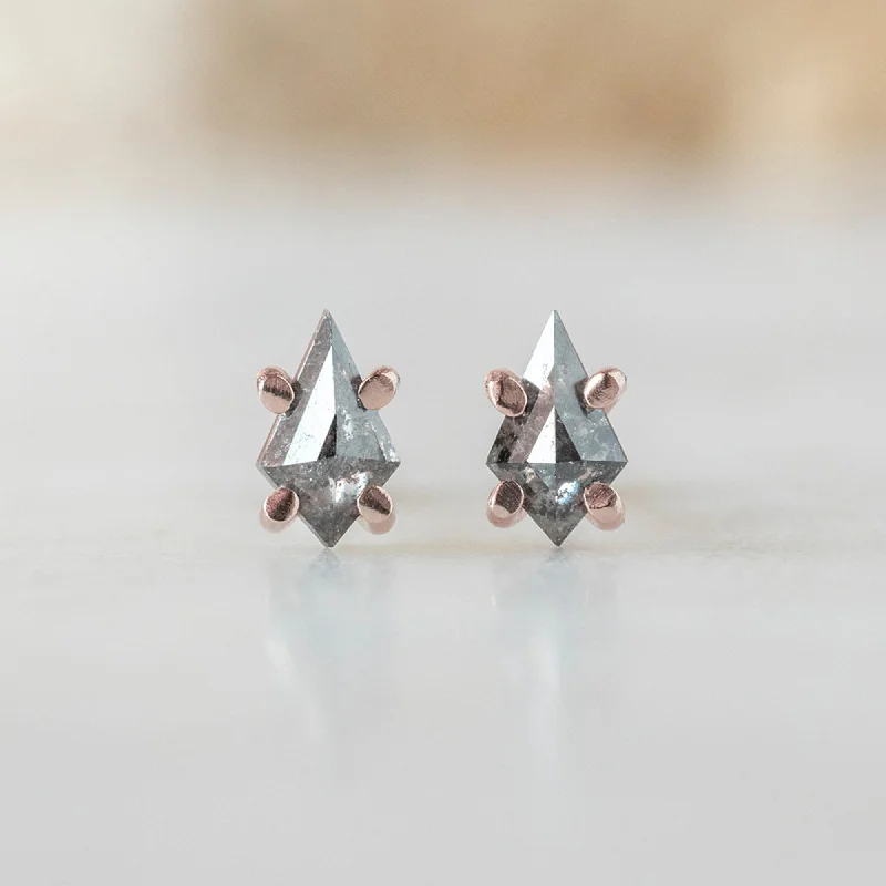 Limited-Time Offer On Elegant Jewelry Pieces The Geometric Salt and Pepper Diamond Kite Stud Earrings | 14K Rose Gold Limited-Time Offer On Elegant Jewelry Pieces The Geometric Salt and Pepper Diamond Kite Stud Earrings | 14K Rose Gold
