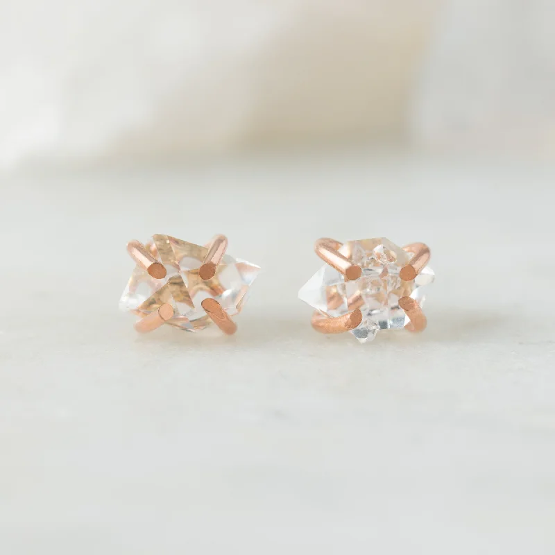 Shop Dazzling Jewelry At The Best Prices The Herkimer Diamond Stud Earrings | Rose Gold Filled