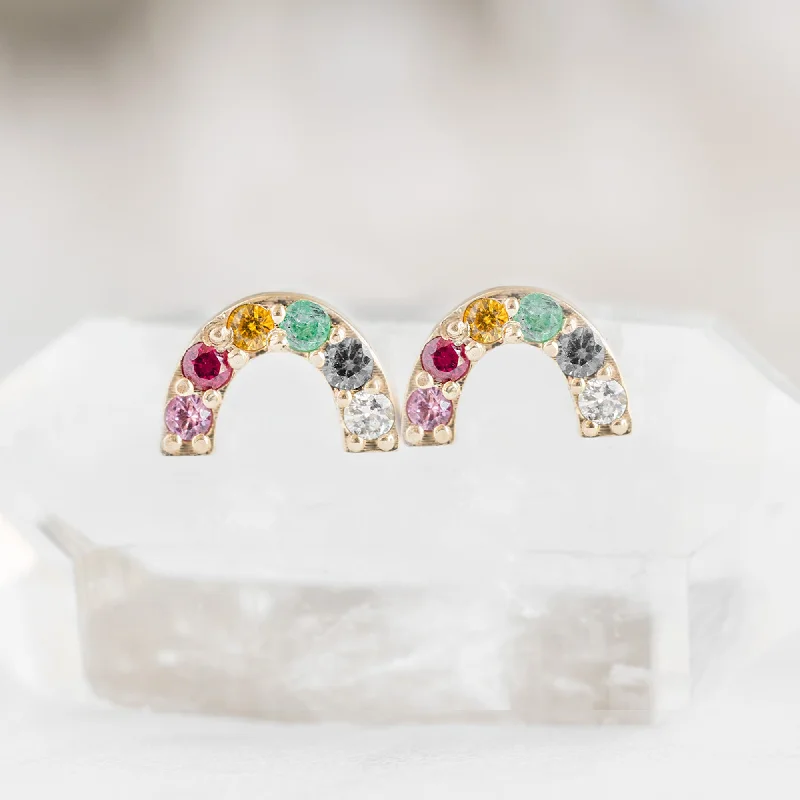Flash Sale On Stunning Jewelry – Don't Miss Out The Rainbow Sapphire Stud Earrings | 14K Yellow Gold Flash Sale On Stunning Jewelry – Don't Miss Out The Rainbow Sapphire Stud Earrings | 14K Yellow Gold
