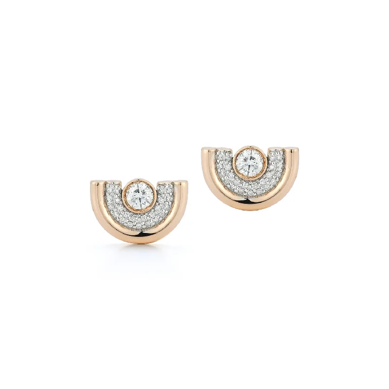 Dainty Floral Jewelry For Feminine Elegance THOBY 18K GOLD AND DIAMOND TUBULAR STUD EARRINGS Dainty Floral Jewelry For Feminine Elegance THOBY 18K GOLD AND DIAMOND TUBULAR STUD EARRINGS