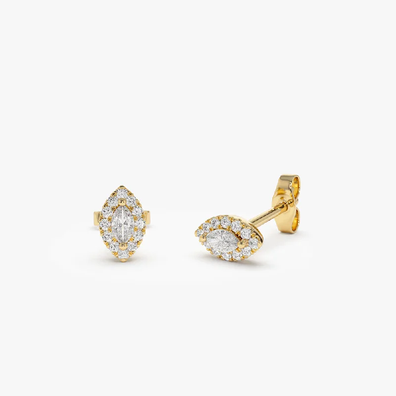 Luxury Meets Affordability – Jewelry Sale Now Live 14k Marquise Diamond in Halo Setting Diamond Studs Luxury Meets Affordability – Jewelry Sale Now Live 14k Marquise Diamond in Halo Setting Diamond Studs