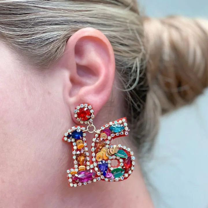 Unique Jewelry Designs Now At Discounted Rates '16' Birthday Celebration Rhinestone Drop Earrings Unique Jewelry Designs Now At Discounted Rates '16' Birthday Celebration Rhinestone Drop Earrings