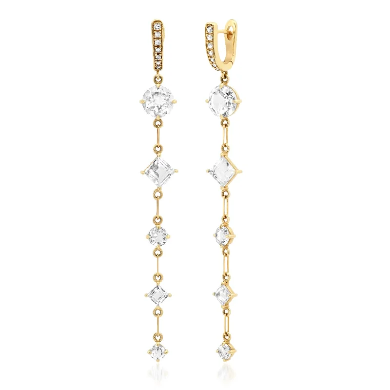 Fashion-Forward Jewelry At Incredible Prices 5 Stone White Topaz Gemdrop Earrings