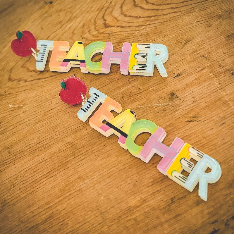 Unmissable Jewelry Clearance – Final Reductions Beautiful Acrylic Teacher Earrings