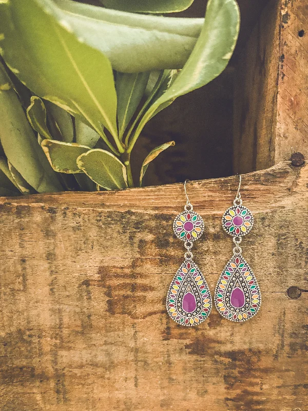 Discounted Luxury Jewelry – Shine Without The Splurge Beautiful Bohemian Purple and Silver Earrings Discounted Luxury Jewelry – Shine Without The Splurge Beautiful Bohemian Purple and Silver Earrings