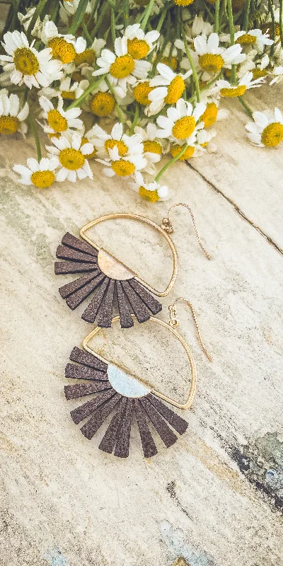 Shop Dazzling Jewelry At The Best Prices Beautiful Leather Sun Burst Earrings