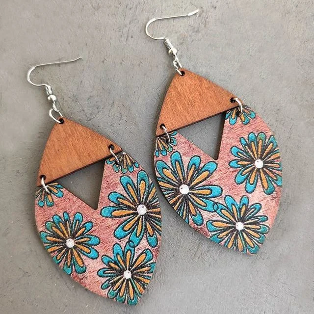 Unmissable Discounts On Timeless Jewelry Pieces Beautiful Painted Art Wood Earrings