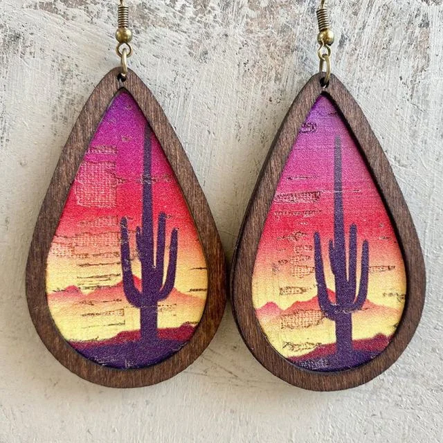 Timeless Jewelry At Special Discount Rates Beautiful Wood and Cork Desert Sunrise Earrings Timeless Jewelry At Special Discount Rates Beautiful Wood and Cork Desert Sunrise Earrings
