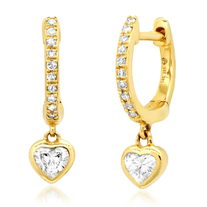 Discover Unique Jewelry With Special Limited-Time Offers Bezel Set Diamond Heart Drop Earrings