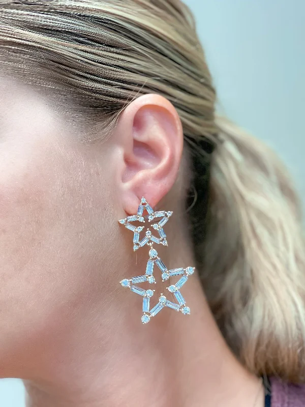 Unmissable Jewelry Clearance – Final Reductions Clear Crystal Winter Star Duo Dangle Earrings Unmissable Jewelry Clearance – Final Reductions Clear Crystal Winter Star Duo Dangle Earrings