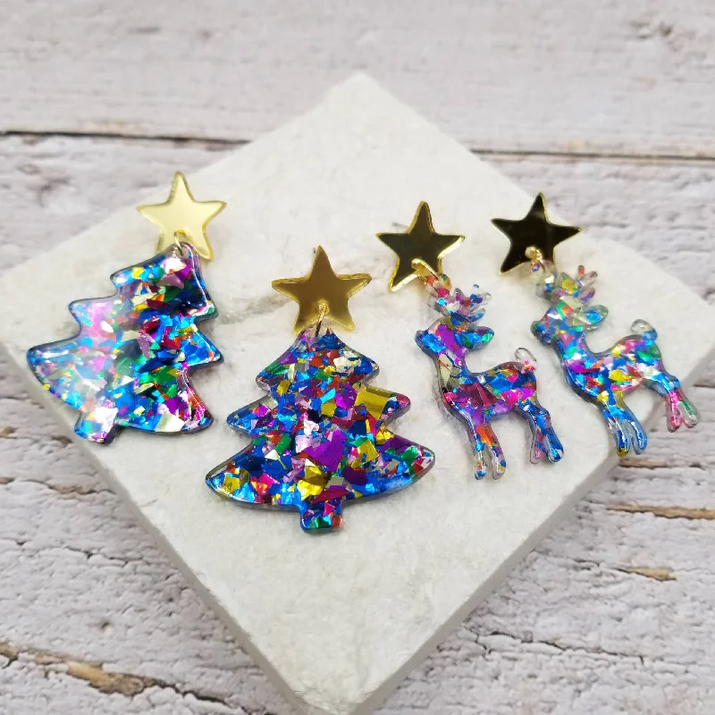 Dazzle In Elegance With Our Biggest Jewelry Sale Confetti Christmas Tree & Reindeer Earrings Dazzle In Elegance With Our Biggest Jewelry Sale Confetti Christmas Tree & Reindeer Earrings