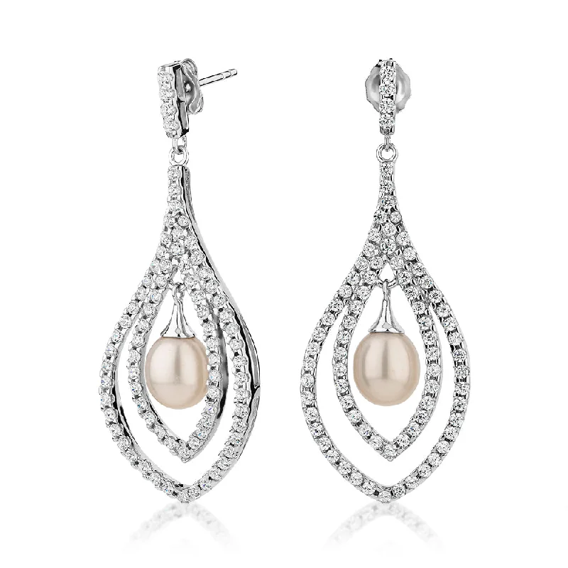 Exclusive Jewelry Offers – Sparkle For Less Cultured freshwater pearl drop earrings in sterling silver Exclusive Jewelry Offers – Sparkle For Less Cultured freshwater pearl drop earrings in sterling silver