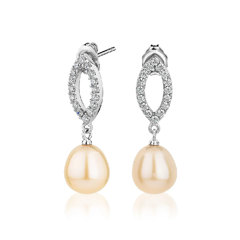 Grab Your Favorite Jewelry At The Lowest Prices Cultured freshwater pearl drop earrings in sterling silver Grab Your Favorite Jewelry At The Lowest Prices Cultured freshwater pearl drop earrings in sterling silver