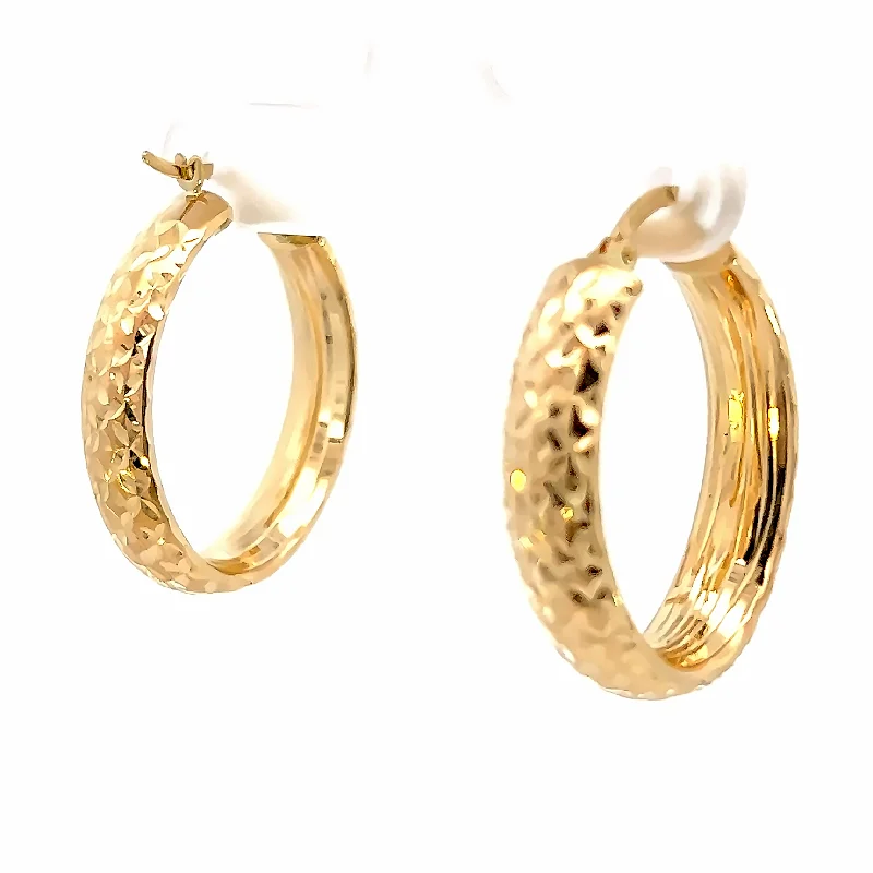 High-End Jewelry, Now More Affordable Than Ever Gold Domed Lazer Cut Hoop Earrings