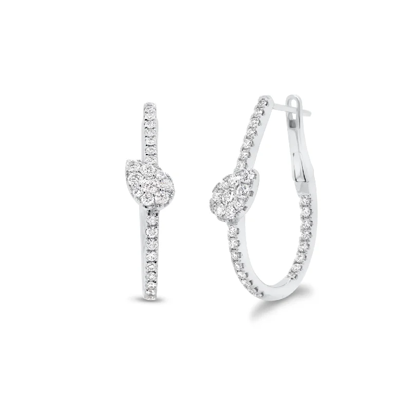 Chic, Trendy, And Affordable Jewelry Sale Diamond Oval Hoop Earrings with Diamond Teardrops Chic, Trendy, And Affordable Jewelry Sale Diamond Oval Hoop Earrings with Diamond Teardrops