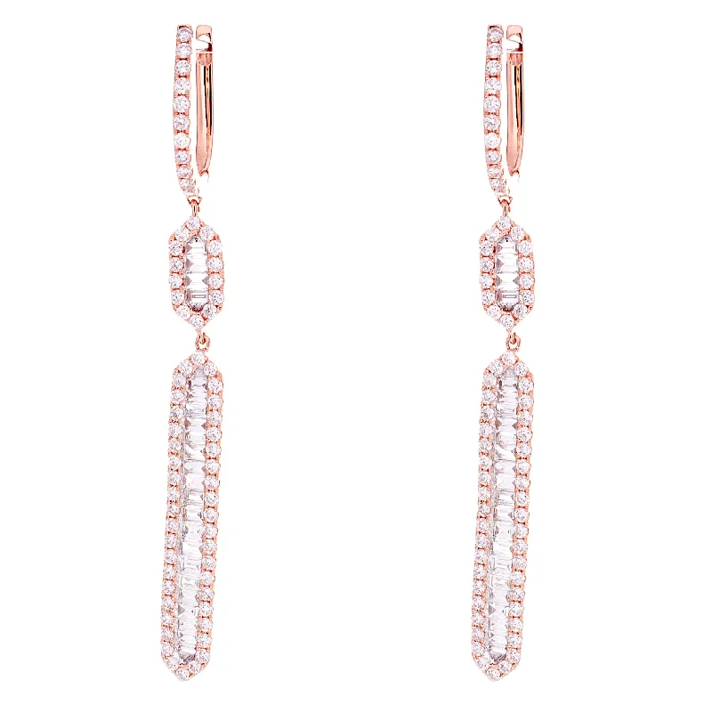 Best-Selling Jewelry Now Available At Special Deals Baguette and round dangling diamond earrings Best-Selling Jewelry Now Available At Special Deals Baguette and round dangling diamond earrings