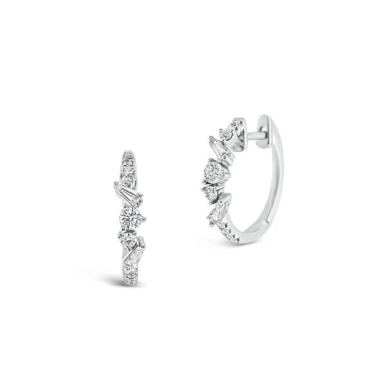 Affordable Gold-Plated Jewelry For Modern Fashion Diamond Mixed Shapes Huggie Earrings Affordable Gold-Plated Jewelry For Modern Fashion Diamond Mixed Shapes Huggie Earrings
