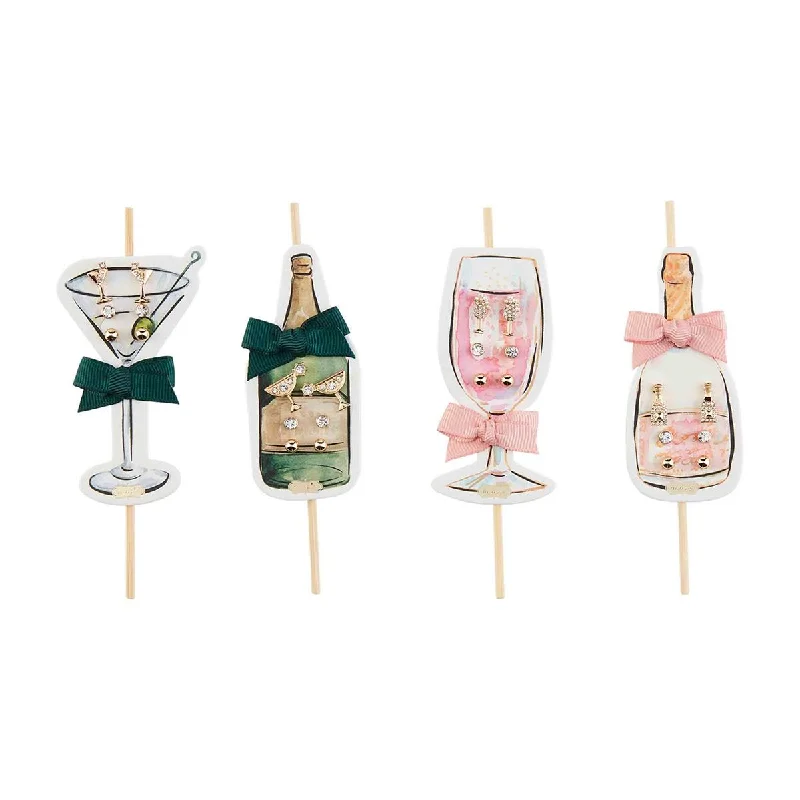 Customized Silver Jewelry For Unique Style Drink Icon Earrings - 4 STYLES BY MUD PIE Customized Silver Jewelry For Unique Style Drink Icon Earrings - 4 STYLES BY MUD PIE