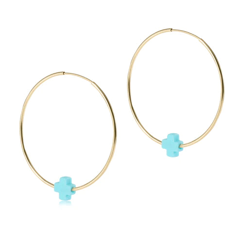 Bohemian-Inspired Jewelry For Free-Spirited Fashion endless gold 1.75" hoop - signature cross - turquoise by enewton Bohemian-Inspired Jewelry For Free-Spirited Fashion endless gold 1.75" hoop - signature cross - turquoise by enewton