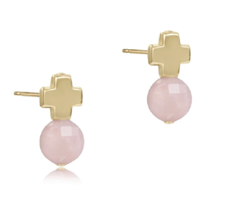 Your Perfect Accessory Now At The Best Price Signature Cross Gold Stud - Pink Opal -by enewton Your Perfect Accessory Now At The Best Price Signature Cross Gold Stud - Pink Opal -by enewton