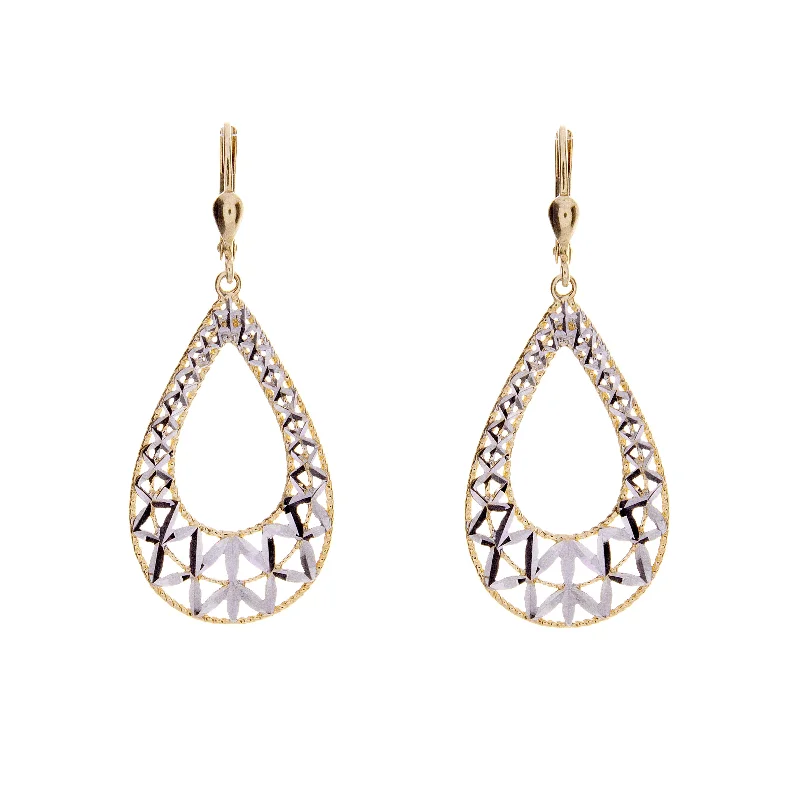 Jewelry Deals That Sparkle – Shop Today Gold Two-Tone Drop Earrings with Diamond Cut