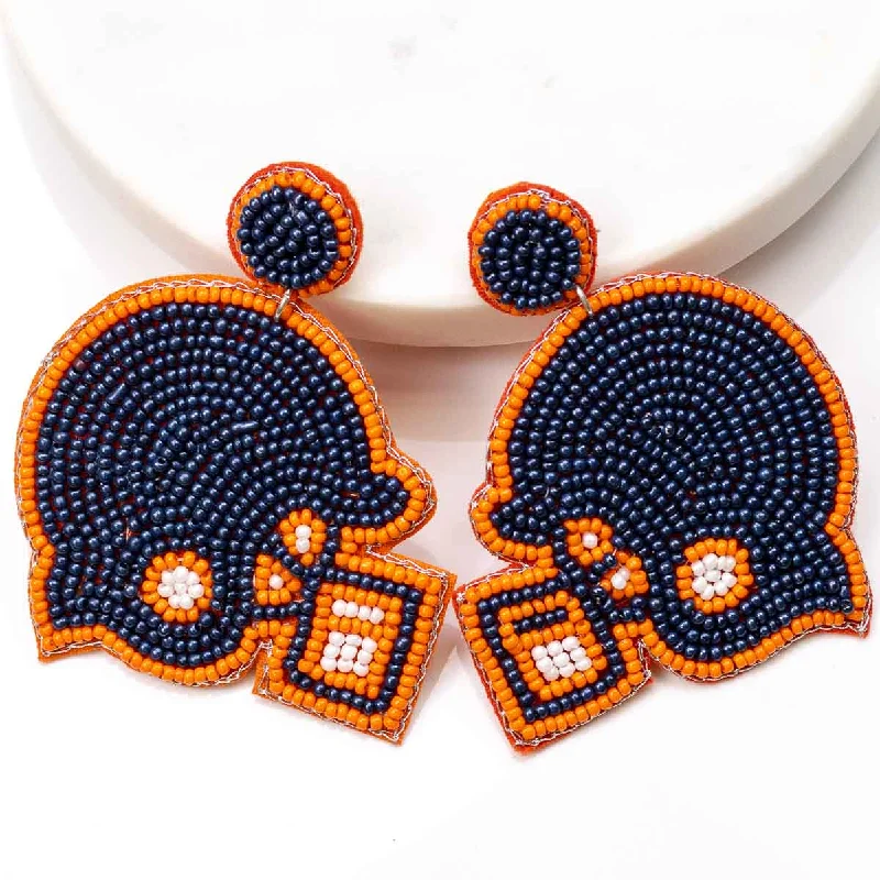 Flash Sale On Exquisite Jewelry – Don't Miss Out Football Helmet Beaded Earrings Blue/Orange 2.5" Flash Sale On Exquisite Jewelry – Don't Miss Out Football Helmet Beaded Earrings Blue/Orange 2.5"