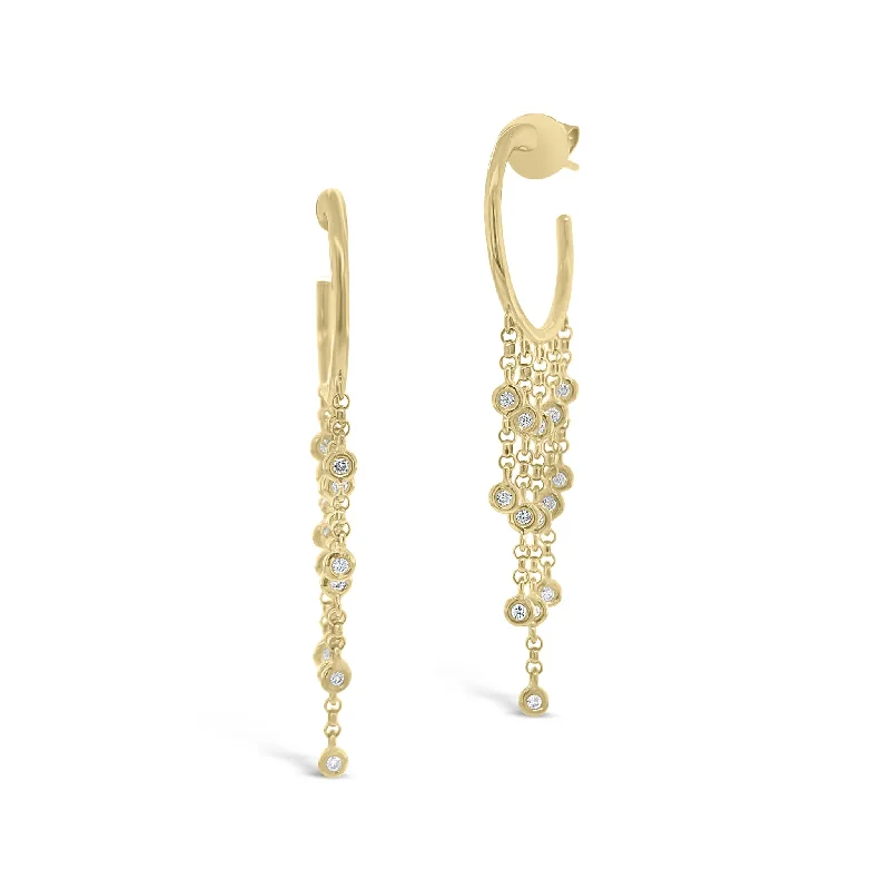 Exclusive Online Jewelry Sale – Don't Wait Gold Hoop Earrings with Bezel Set Diamond Drops Exclusive Online Jewelry Sale – Don't Wait Gold Hoop Earrings with Bezel Set Diamond Drops