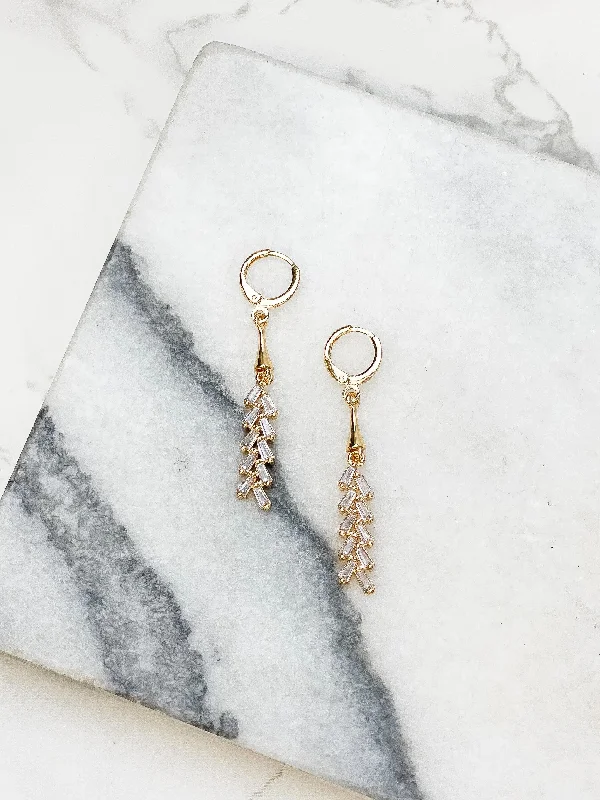 Everyday Jewelry Essentials Now On Sale Gold Huggie Hoop Crystal Drop Earrings - Clear Everyday Jewelry Essentials Now On Sale Gold Huggie Hoop Crystal Drop Earrings - Clear