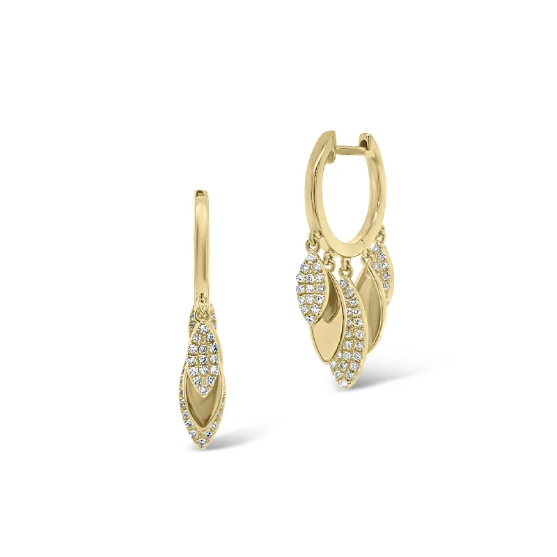 Get The Sparkle You Love At Prices You Adore Gold Huggies with Diamond Teardrops