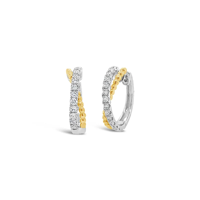 Sparkle More For Less – Jewelry Sale Happening Now Half Diamond Half Beaded Gold Huggie Twist Earrings Sparkle More For Less – Jewelry Sale Happening Now Half Diamond Half Beaded Gold Huggie Twist Earrings