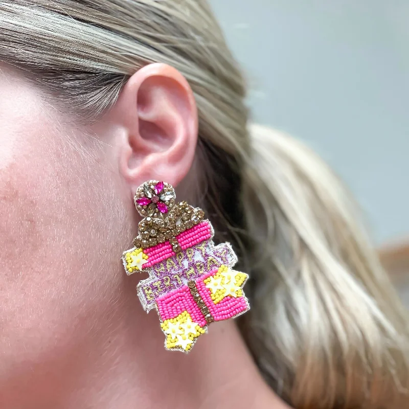 Timeless Jewelry Styles At Wallet-Friendly Prices 'Happy Birthday' Present Surprise Beaded Dangle Earrings Timeless Jewelry Styles At Wallet-Friendly Prices 'Happy Birthday' Present Surprise Beaded Dangle Earrings