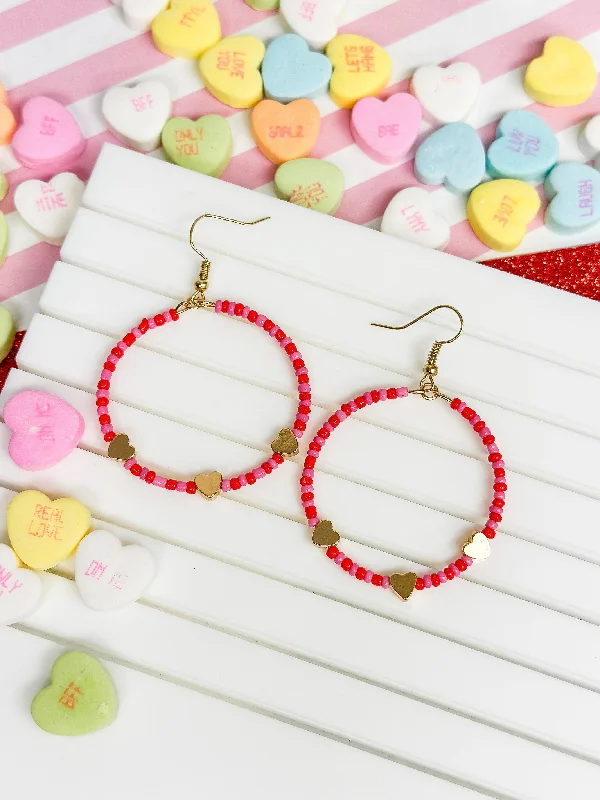 Fashion-Forward Jewelry At Incredible Prices Heart Beaded Dangle Hoop Earrings