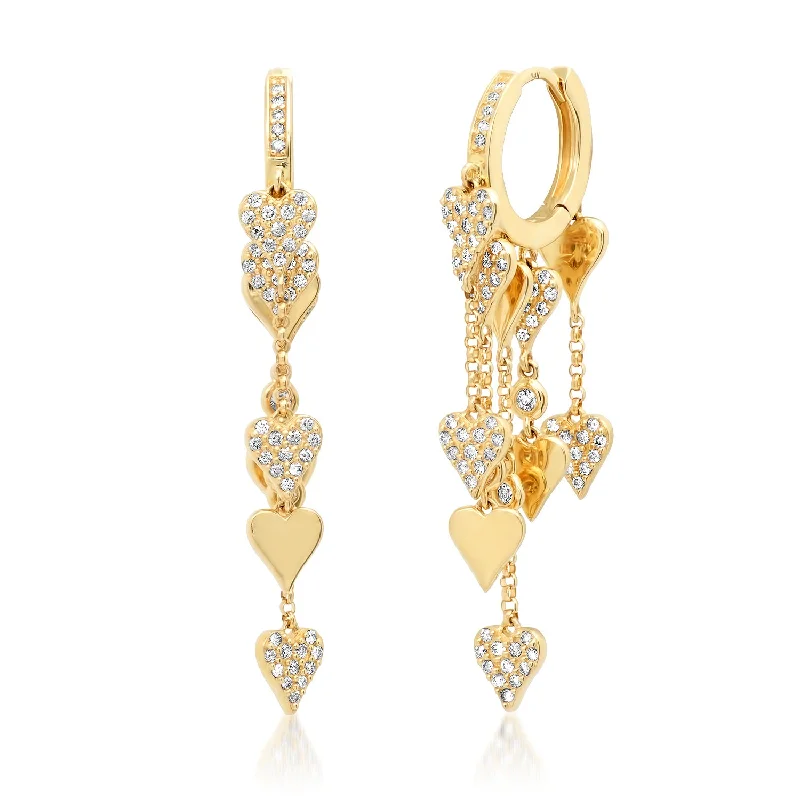 Timeless Elegance At Unbelievable Discounts Heart of Gold Diamond Shaker Earrings