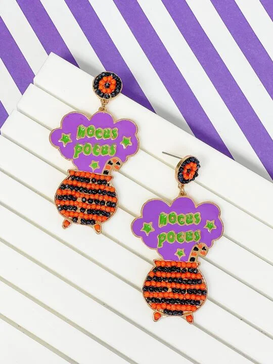 Huge Markdowns On Premium Jewelry Styles 'Hocus Pocus' Enamel Cauldron Dangle Earrings Huge Markdowns On Premium Jewelry Styles 'Hocus Pocus' Enamel Cauldron Dangle Earrings