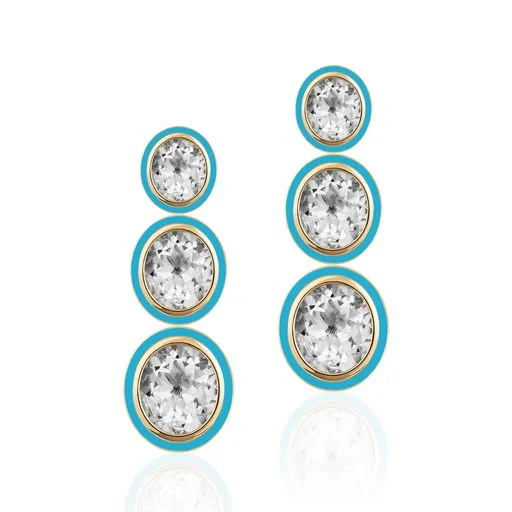 Jewelry Sale Alert – Shop Timeless Elegance Today Melange 3-Tier Oval Shape Semi Precious Stone Earrings