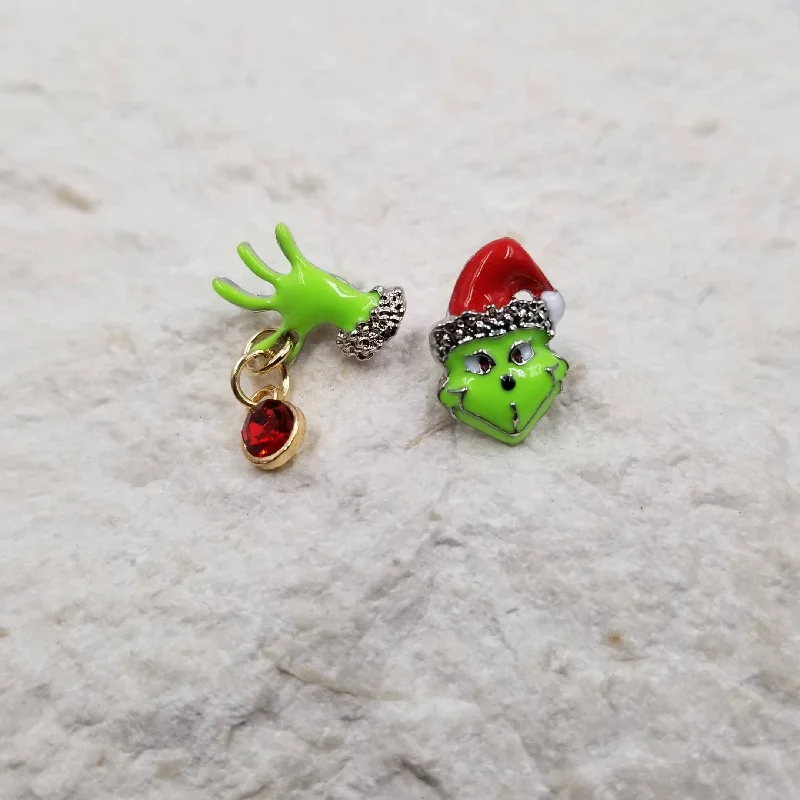Classic And Modern Jewelry Styles On Sale Mini Grinch Christmas Stud