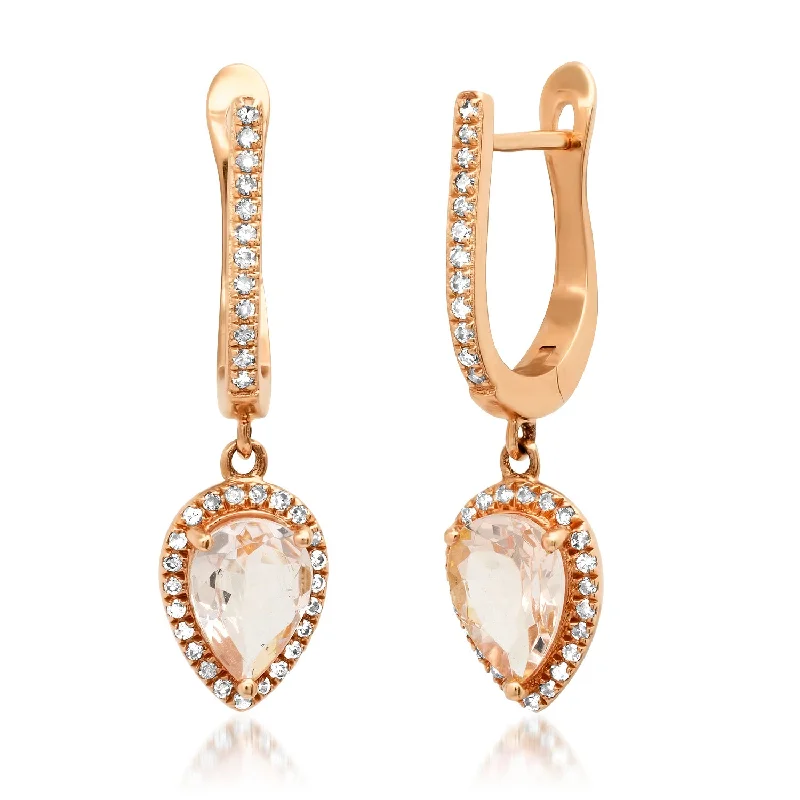 Your Dream Jewelry At Dream Prices Morganite & Diamond Tear Drop Earrings