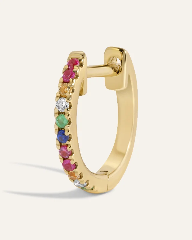Romantic Heart-Shaped Jewelry For Special Gifts Rainbow Hoop