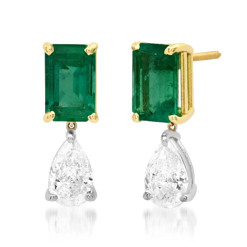 Huge Savings On Timeless Jewelry Collections One of a Kind Emerald & Diamond Drop Earrings