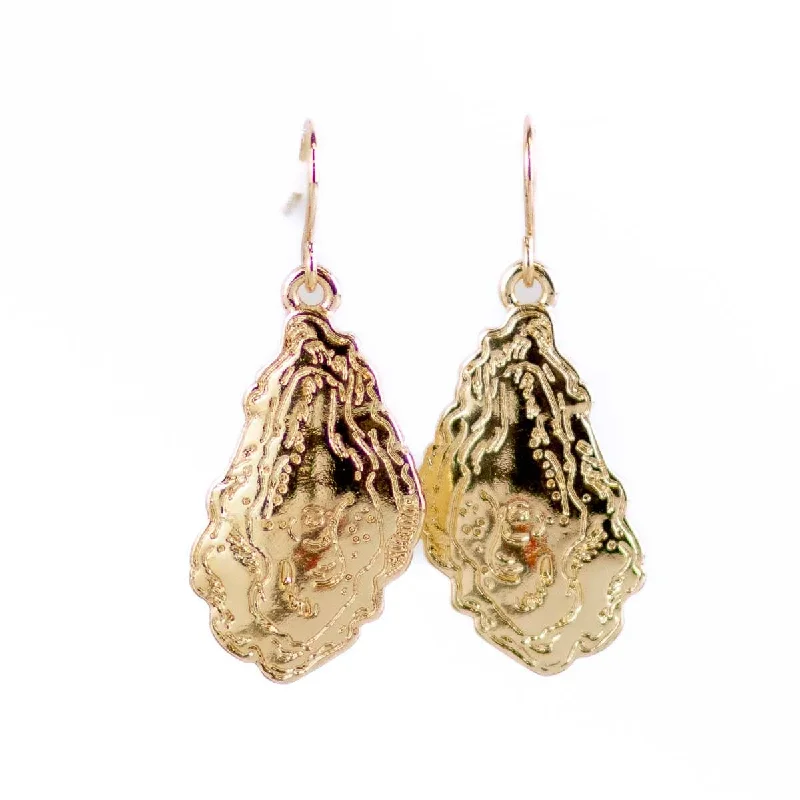 Timeless Elegance, Temporary Discounts – Act Fast Oyster Earrings   Gold   1"