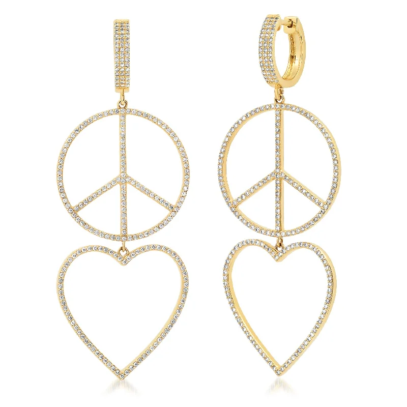 Shop Dazzling Jewelry With Special Promotional Discounts Peace Out Lovers Diamond Drop Earrings Shop Dazzling Jewelry With Special Promotional Discounts Peace Out Lovers Diamond Drop Earrings