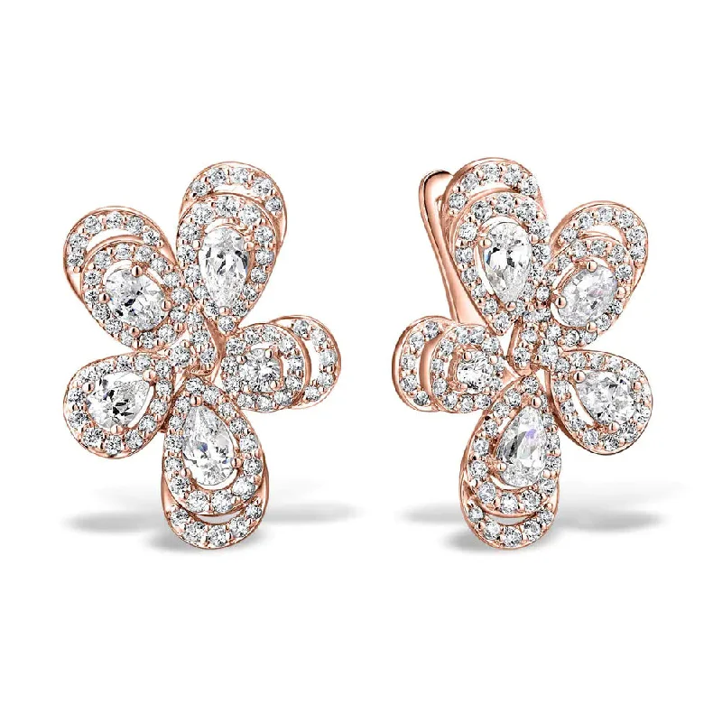 Grab Exquisite Jewelry At The Lowest Prices Pear, Oval and Round Brilliant fancy earrings with 2.99 carats* of diamond simulants in 10 carat rose gold Grab Exquisite Jewelry At The Lowest Prices Pear, Oval and Round Brilliant fancy earrings with 2.99 carats* of diamond simulants in 10 carat rose gold