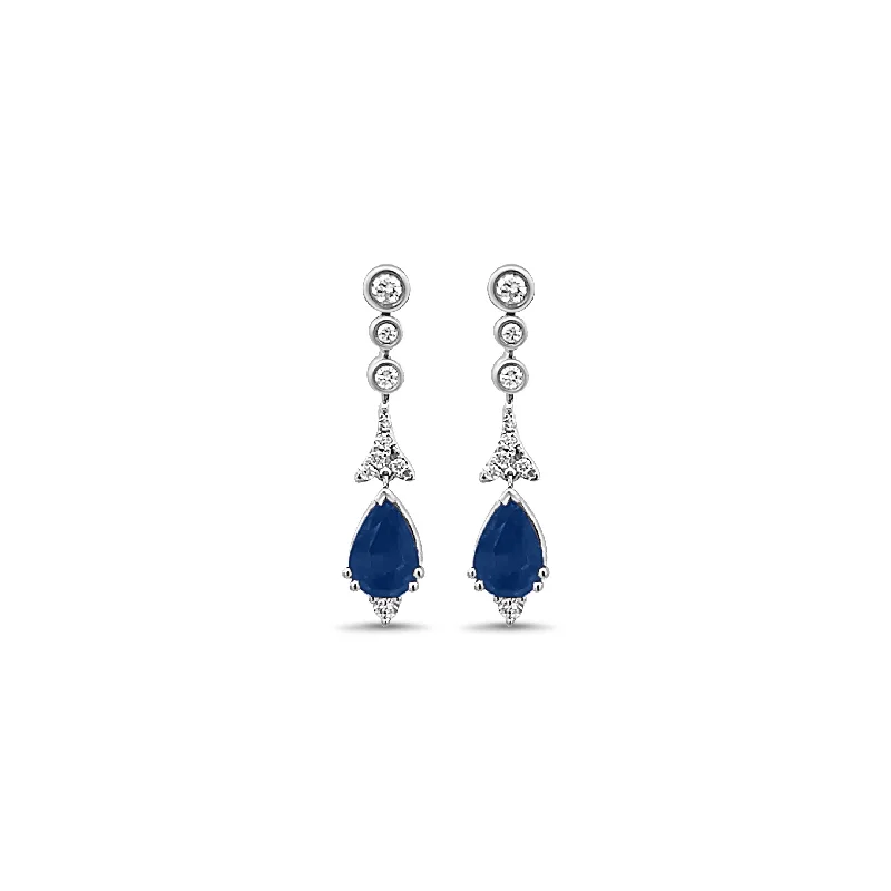Grab Your Favorite Jewelry At The Lowest Prices Pear Shaped Sapphire and Diamond Drop Earrings Grab Your Favorite Jewelry At The Lowest Prices Pear Shaped Sapphire and Diamond Drop Earrings
