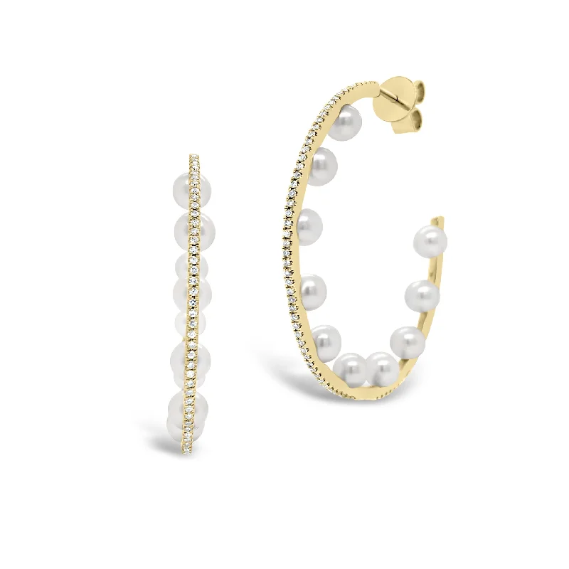 Don't Miss Our Biggest Jewelry Sale Of The Season Pearl & Diamond Open Hoop Earrings Don't Miss Our Biggest Jewelry Sale Of The Season Pearl & Diamond Open Hoop Earrings