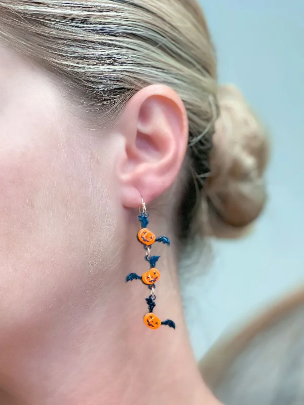 Trending Jewelry Now At Unbeatable Prices Pumpkin Bat Acrylic Dangle Earrings