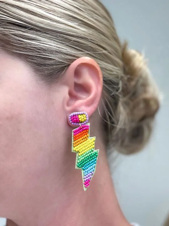 Exclusive Jewelry Sale – Sparkle For Less Rainbow Lightning Bolt Beaded Dangle Earrings Exclusive Jewelry Sale – Sparkle For Less Rainbow Lightning Bolt Beaded Dangle Earrings