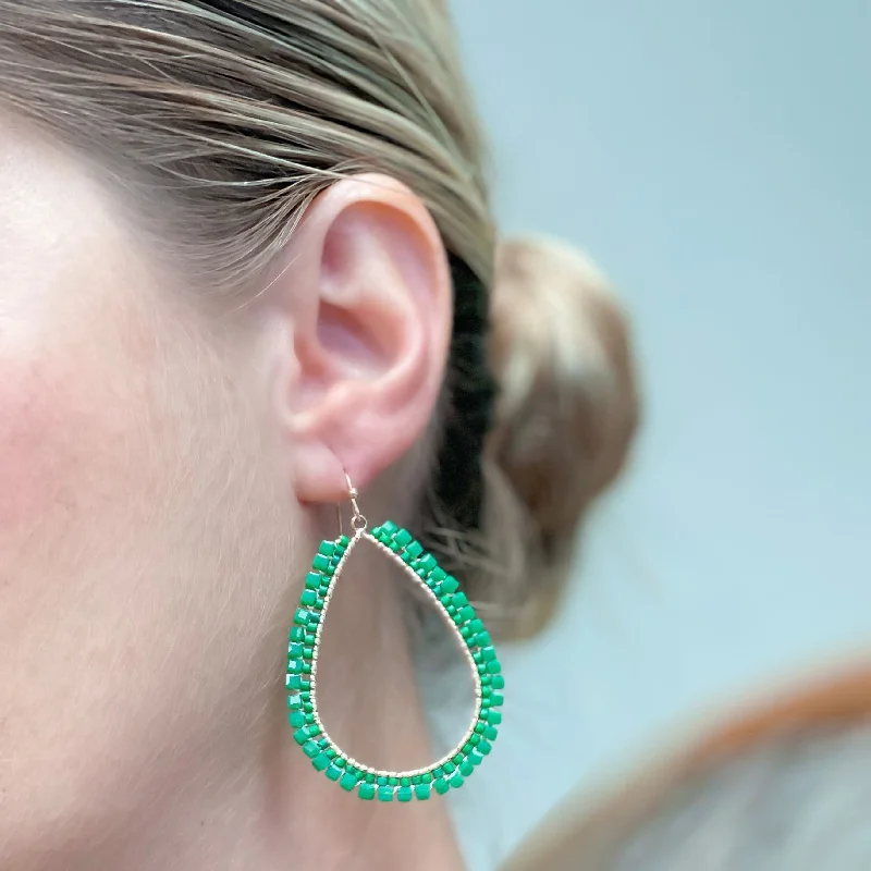 Shop Dazzling Jewelry With Special Promotional Discounts Shiny Bead Holiday Gold Teardrop Dangle Earrings - Green Shop Dazzling Jewelry With Special Promotional Discounts Shiny Bead Holiday Gold Teardrop Dangle Earrings - Green