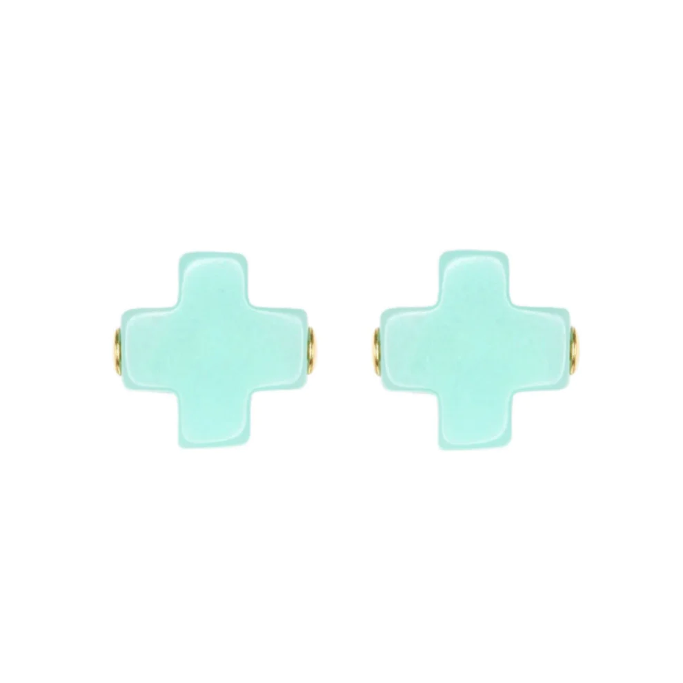Elevate Your Outfit With Discounted Statement Jewelry signature cross studs - mint by enewton Elevate Your Outfit With Discounted Statement Jewelry signature cross studs - mint by enewton