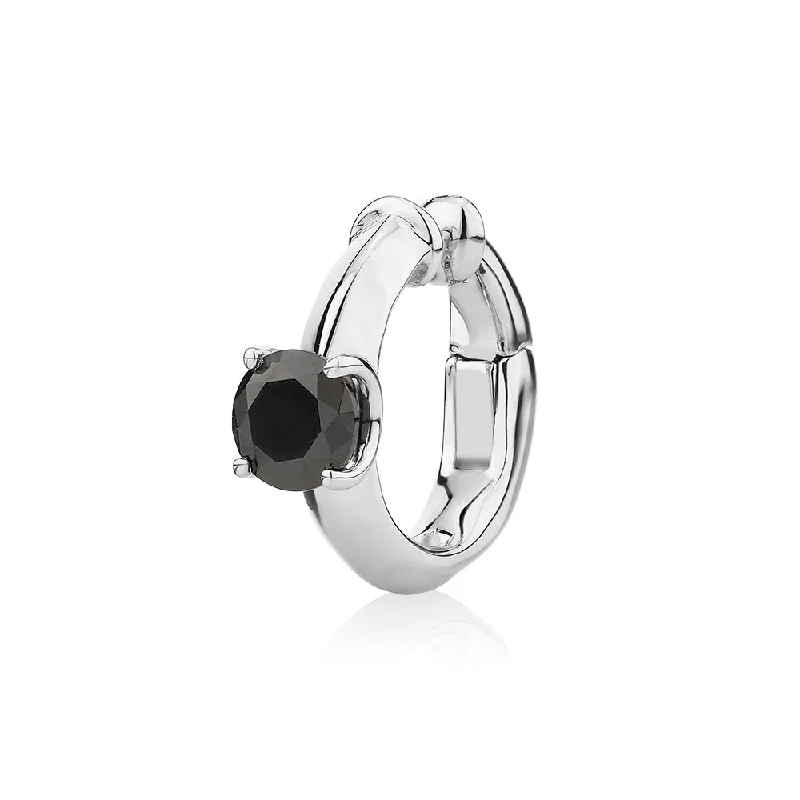 Personalized Jewelry Sale – Meaningful Gifts At Great Prices Single earring cuff with 0.46 carat* diamond simulant in 10 carat white gold and sterling silver