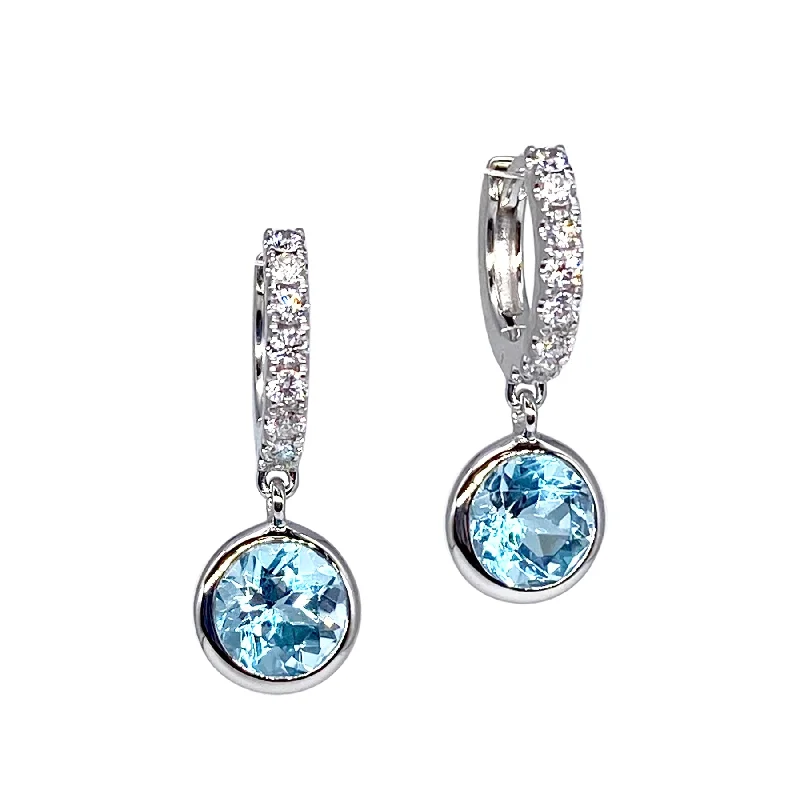 Exclusive Jewelry Sale – Grab Timeless Pieces Now Small Diamond Hoop Earrings with Blue Topaz Charms Exclusive Jewelry Sale – Grab Timeless Pieces Now Small Diamond Hoop Earrings with Blue Topaz Charms